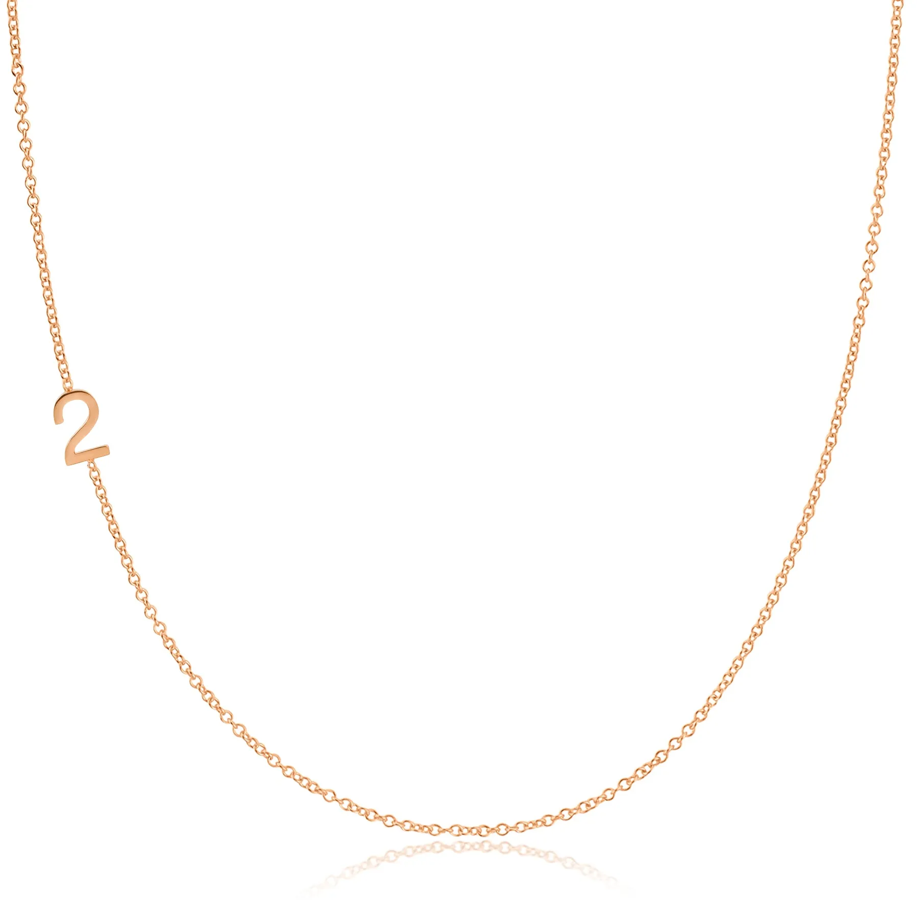 14K GOLD ASYMMETRICAL NUMBER NECKLACE - 2