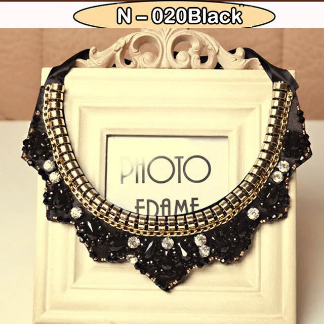 2016 Fashion Collar Flower Power choker Vintage Bohemian Long  Necklace Women Maxi big bead fine Jewelry  charms collier femme