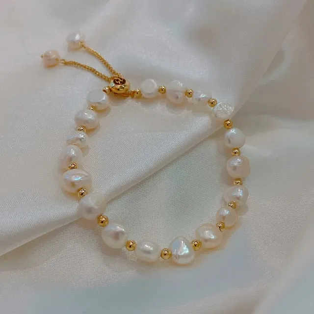 2021 New Baroque Natural Pearl Bracelet Sexy For Woman Bracelet Fashion Lady Temperament Bracelet Chaoren Jewelry South Korea