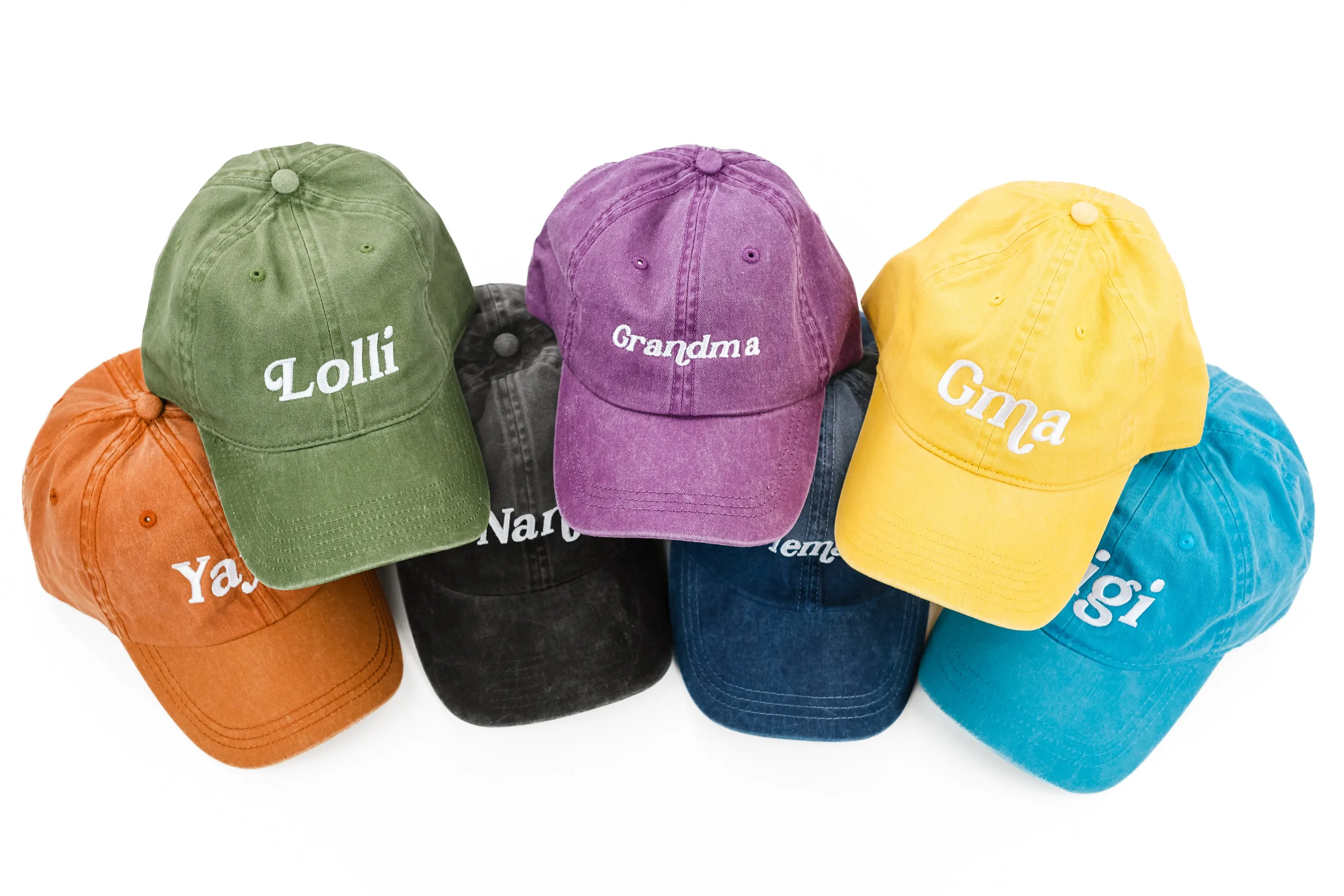 2024 MOTHER'S DAY HAT - Italic- Multiple Names   Colors Available (white thread)