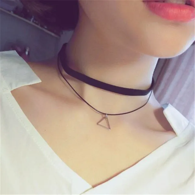 90's Inspired Gothic Lolita Punk Choker Necklace Black Velvet Suede Steampunk Torques Jewelry Statement Colar Christmas Gift