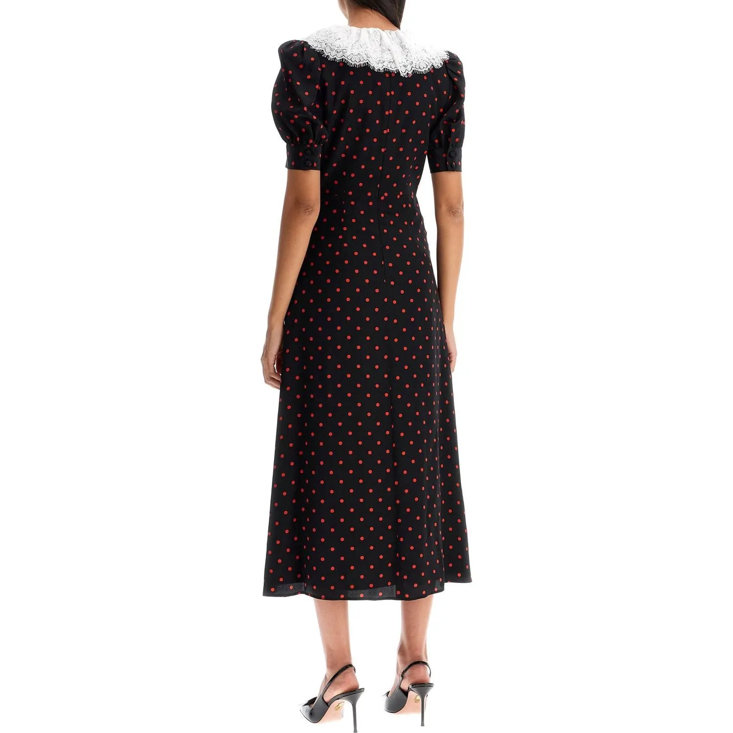 Alessandra Rich 'polka dot silk midi dress'