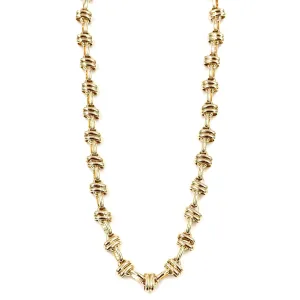 Ashley Gold Stainless Steel Gold Plated Stacked Chain Chunky Necklace