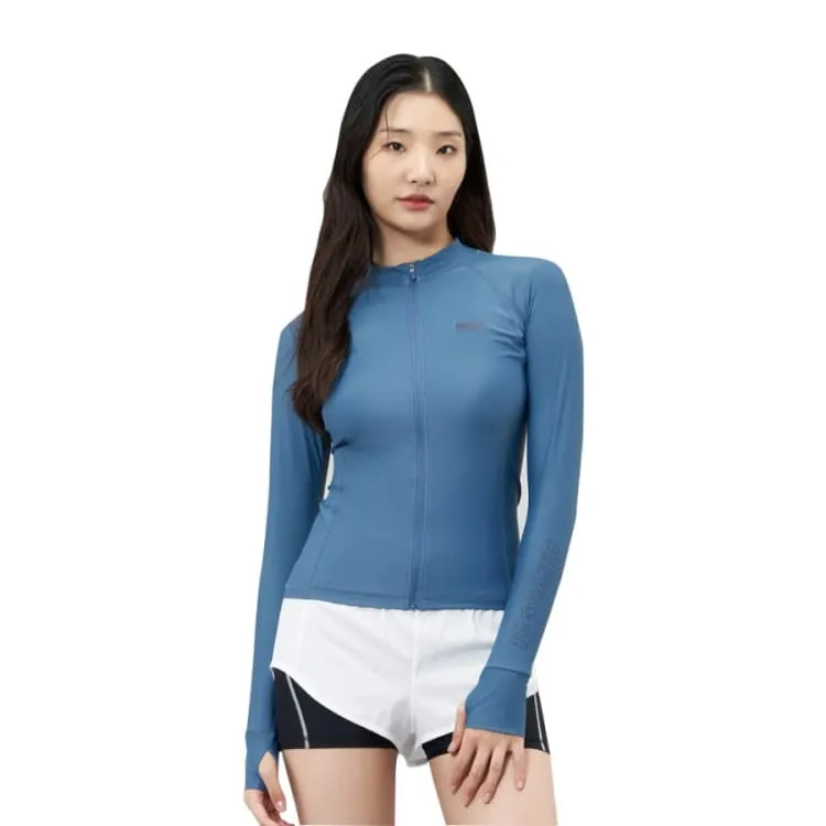 Barrel Womens Abyssal ZipUp Rashguard-STONE