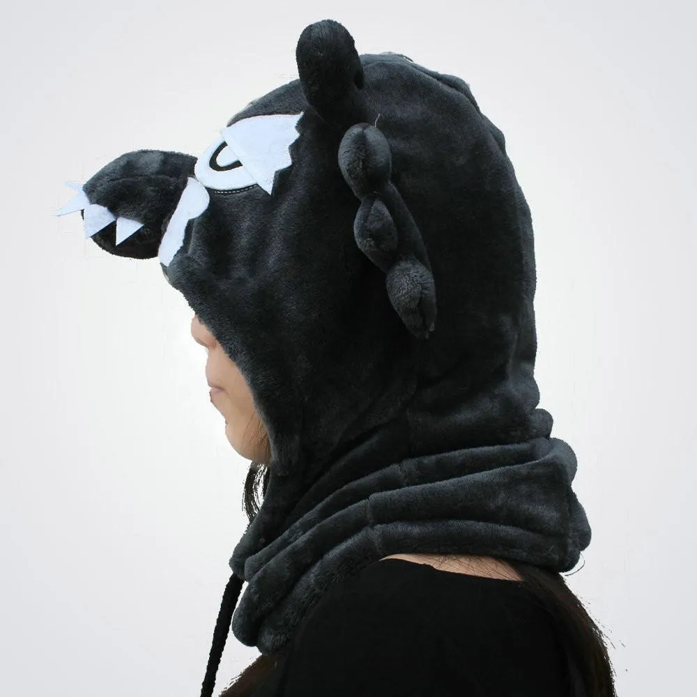 Black Timber Wolf Kigurumi Neck warmer Hood animal hat