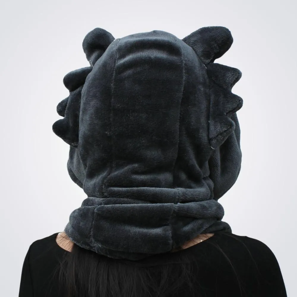 Black Timber Wolf Kigurumi Neck warmer Hood animal hat