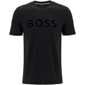 Boss flocked logo t-shirt with