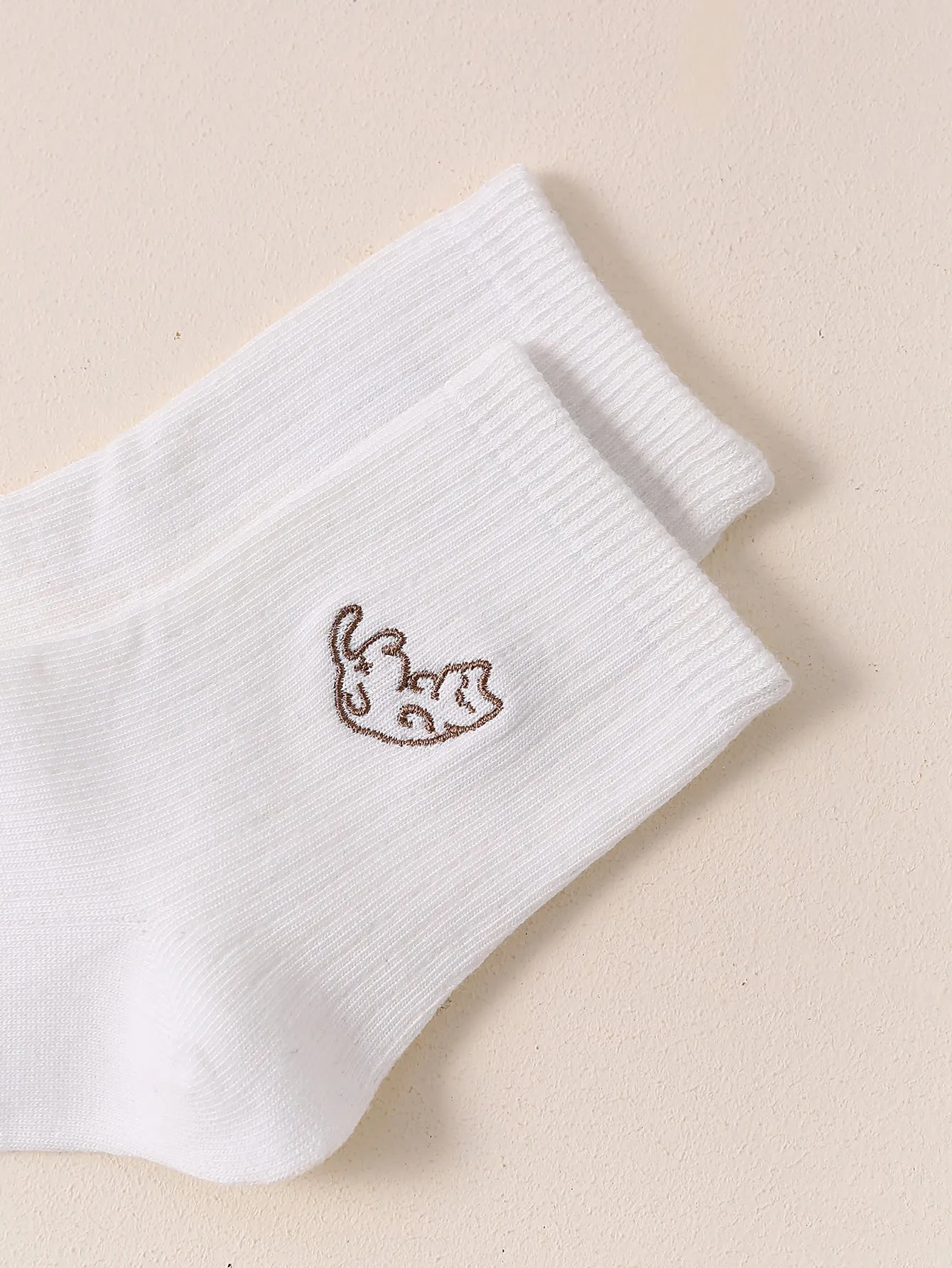 Cat Embroidery Crew Socks Silly Socks for Women Funky Socks Funny Socks Novelty