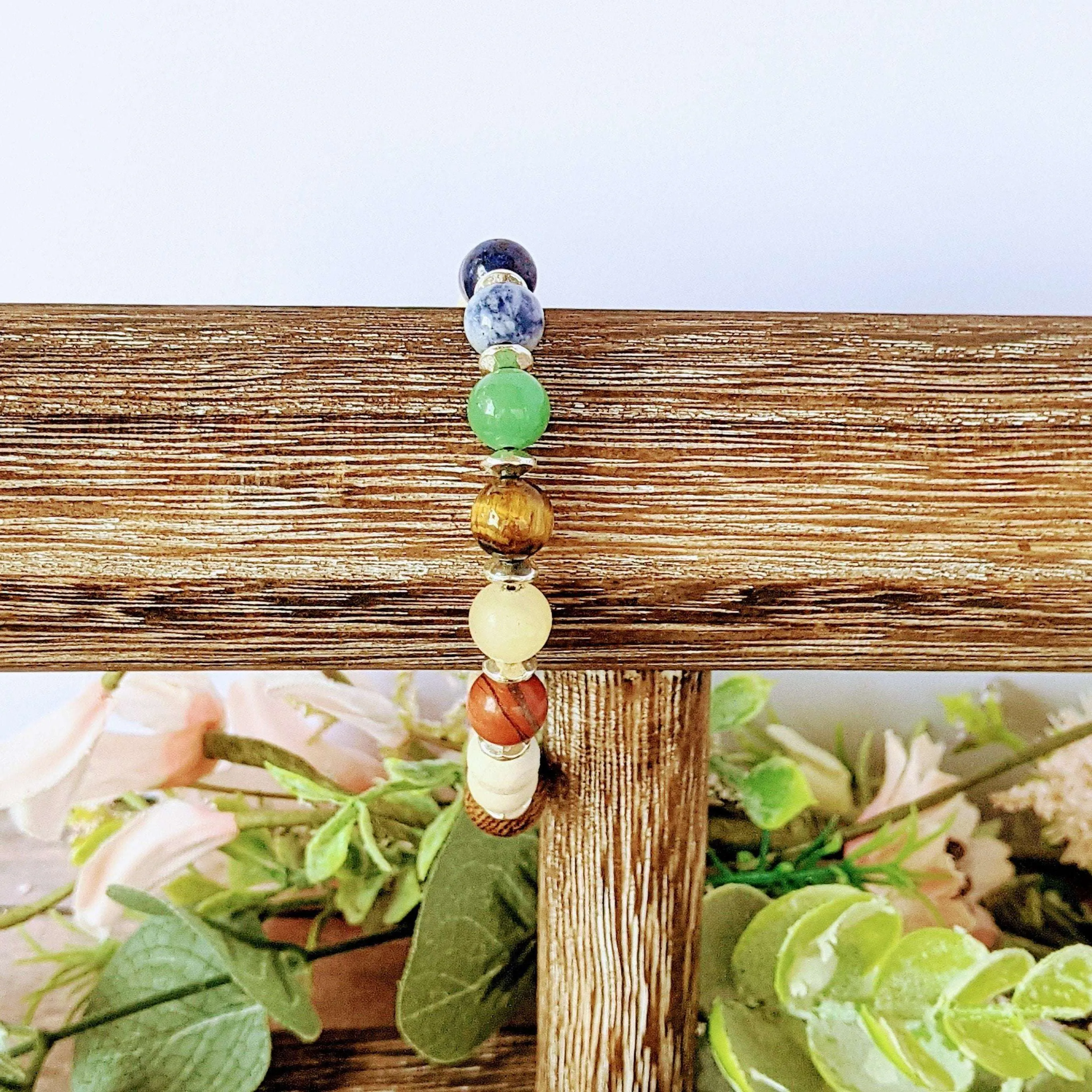 Chakra Multi Wood Bead Diffuser Bracelet- Energy & Balance