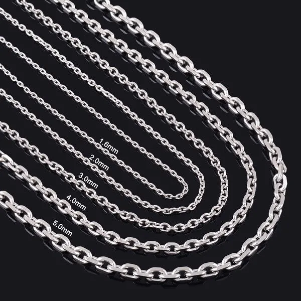 Classy Men 5mm Silver Rolo Chain Necklace