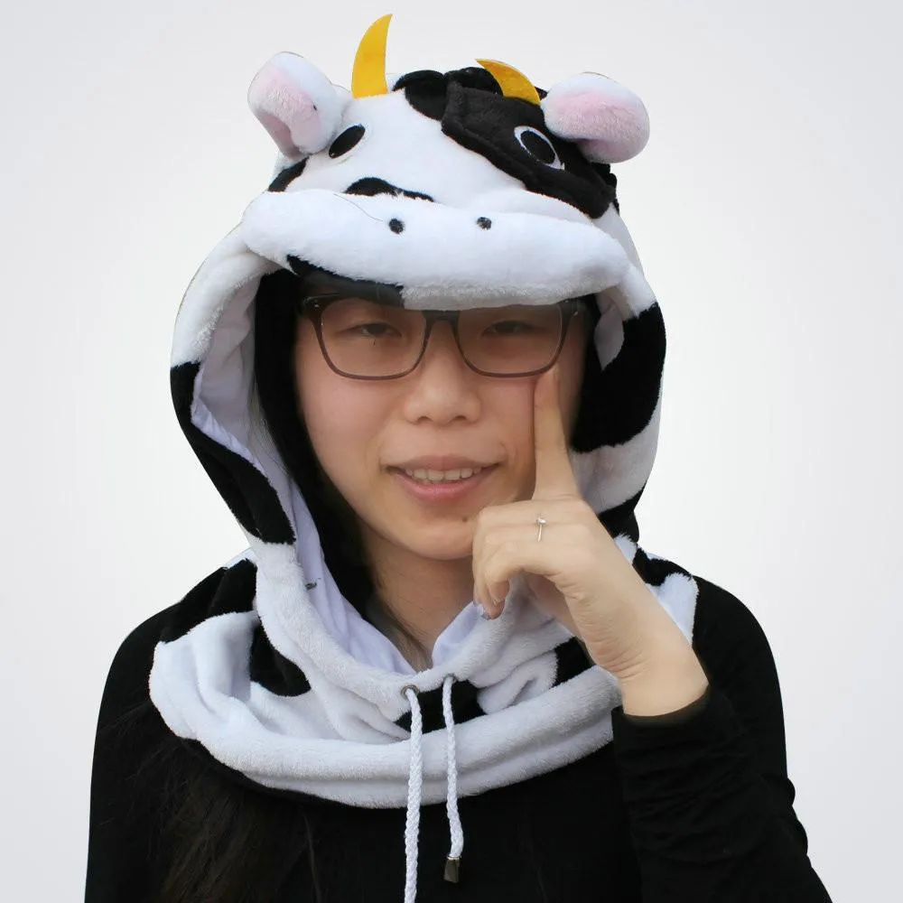 Cow Kigurumi Neckwarmer Hood hat animal onesiese accessories