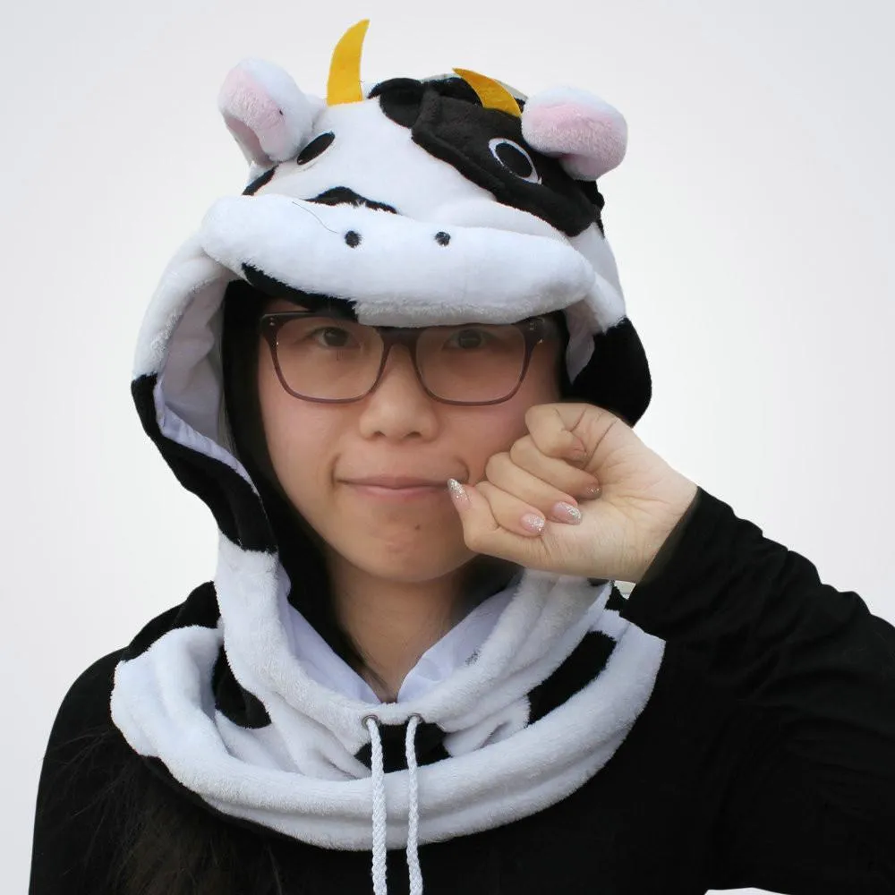 Cow Kigurumi Neckwarmer Hood hat animal onesiese accessories