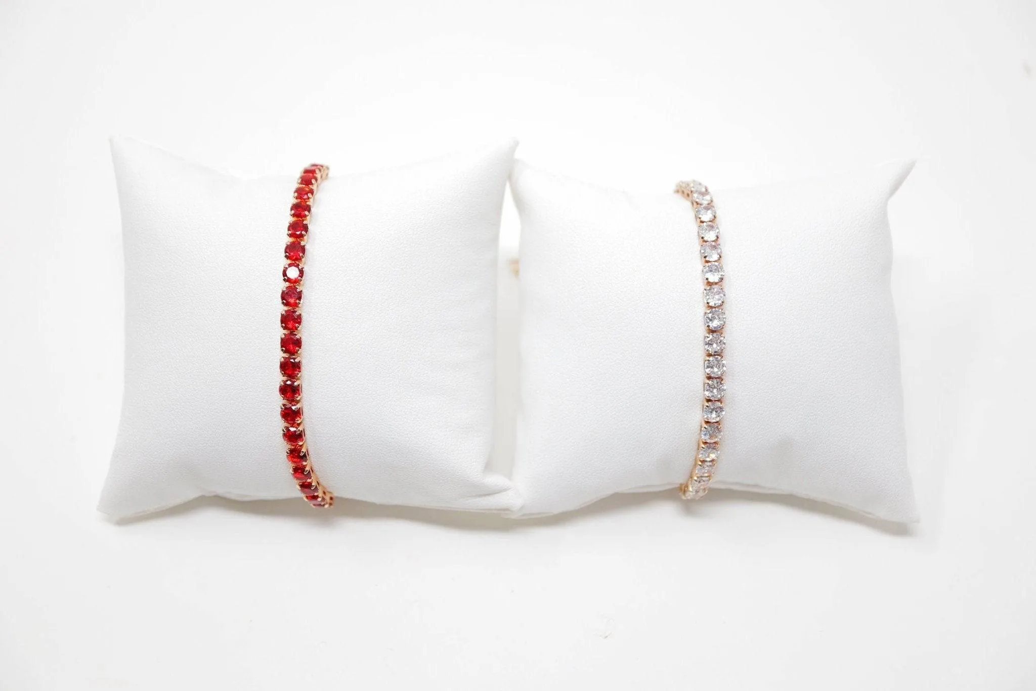 Cubic Zirconia Red Diamond Crystal Bracelet, Diamond Bracelet, Bridal Jewelry, Bridesmaid Gift, Statement Bracelet.