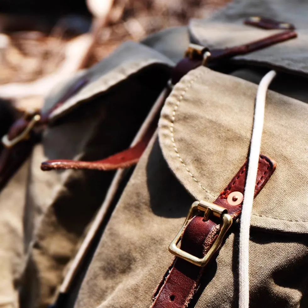 DISTRESSED CANVAS BACKPACK WOLLIS