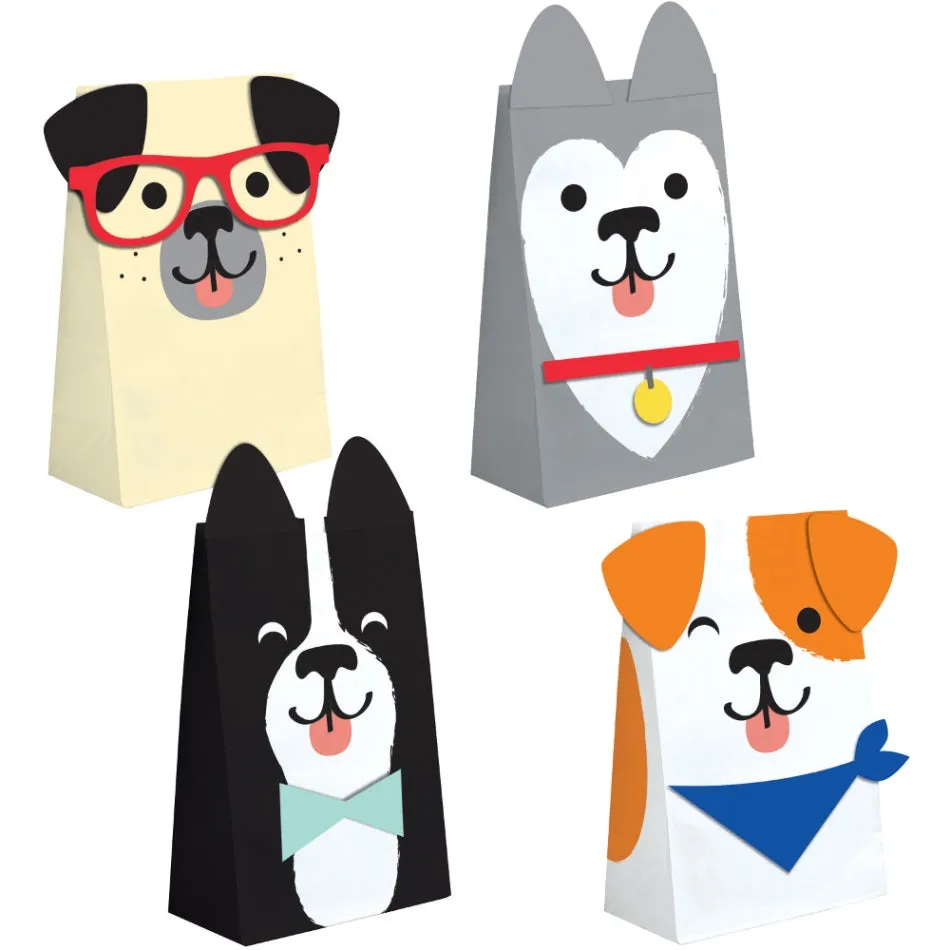 Dog Party Favor Paper Treat Bags 8pk