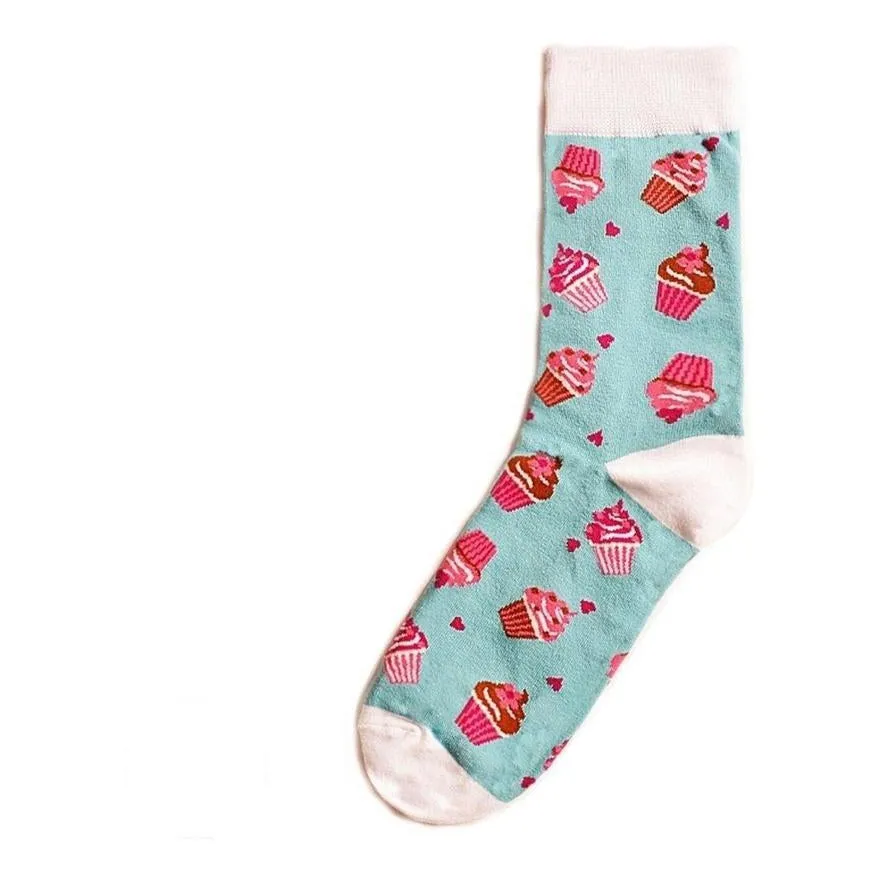 Food Socks Cupcakes | Pastel Blue