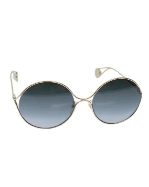 Gold Metal Sunglasses with Rectangular Frames