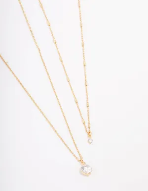 Gold Plated Delicate Cubic Zirconia Necklace Pack