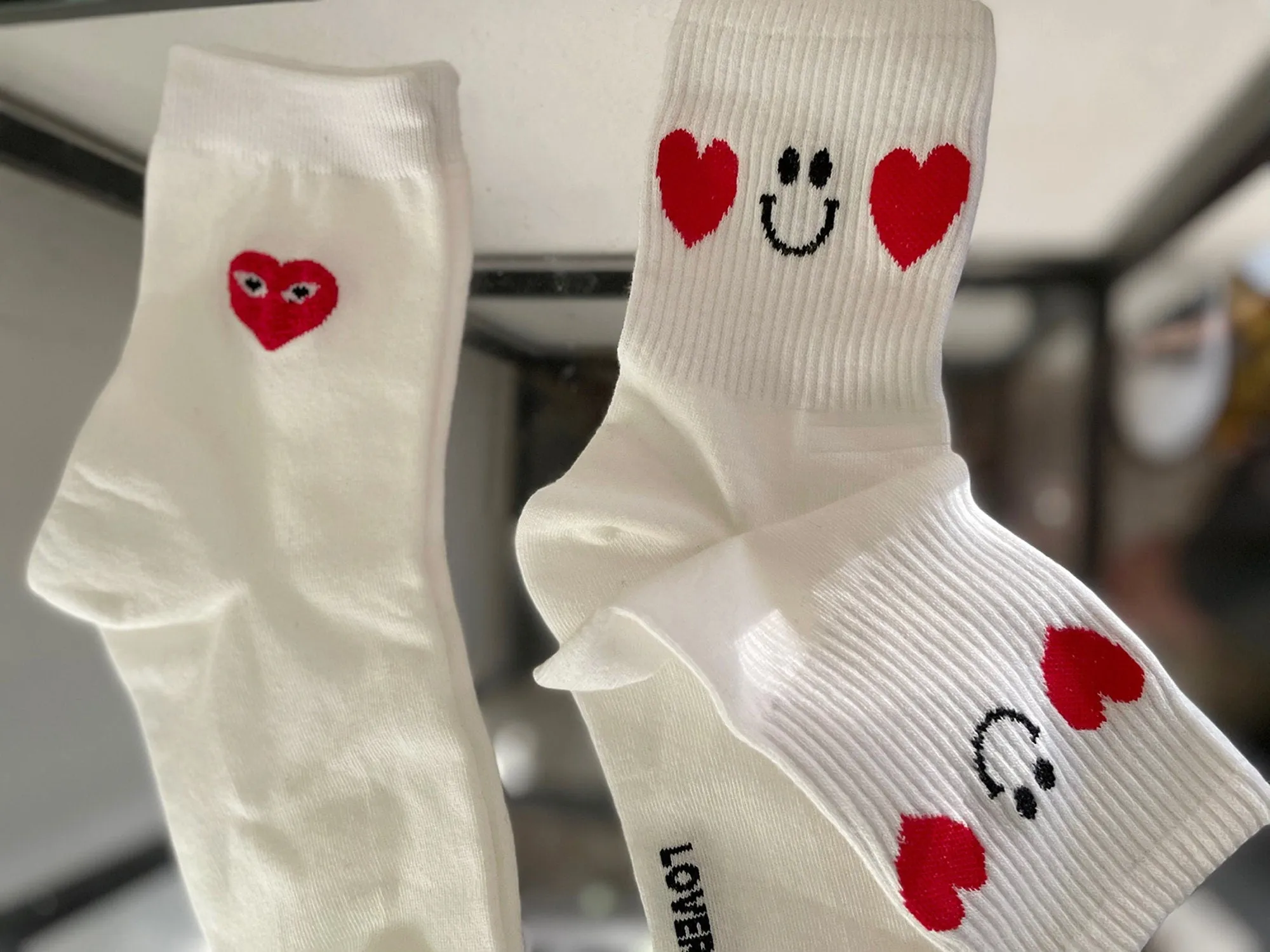 Heart Point Socks, Women Socks, Unisex Socks, Casual Socks, Cotton Socks, Soft S