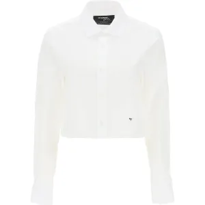 Homme Girls cotton twill cropped shirt