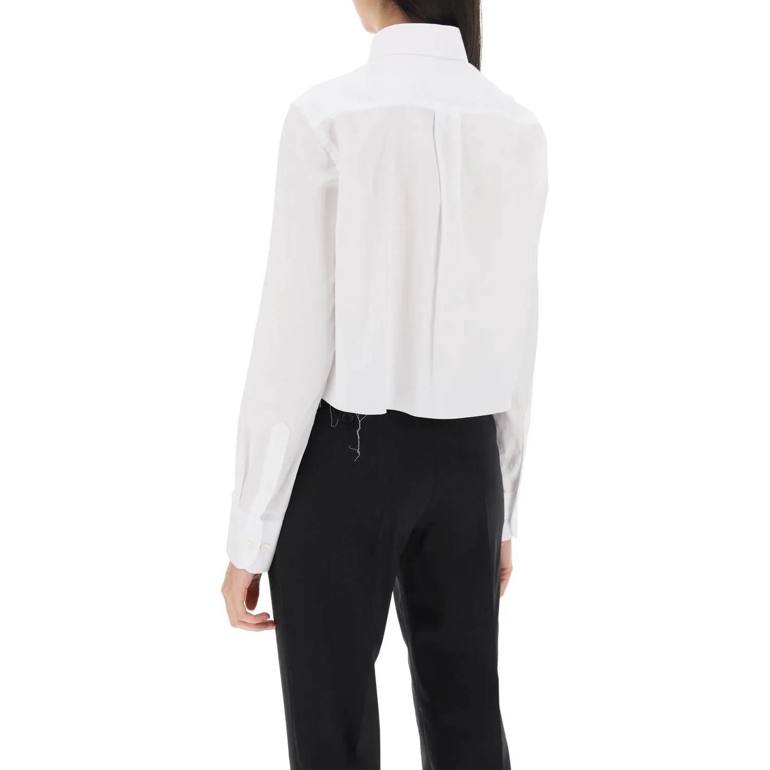 Homme Girls cotton twill cropped shirt