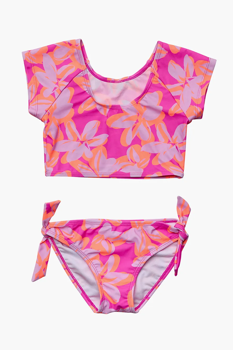 Kids Swimsuit Snapper Rock Hibiscus Hype Crop Set