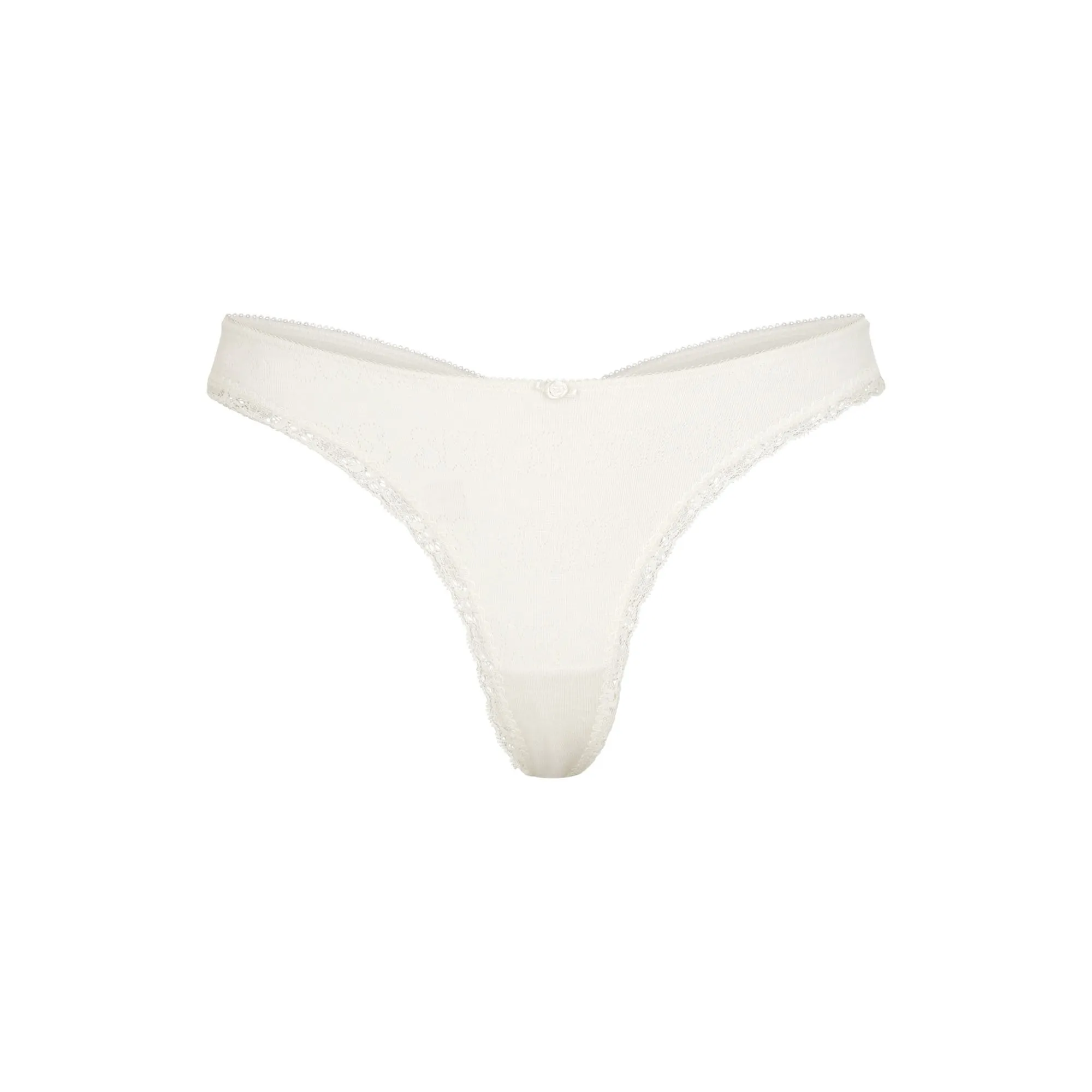 LACE POINTELLE THONG | BONE