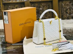 Louis Vuitton Capucines - Luxury Women's Bag (White/Gold)