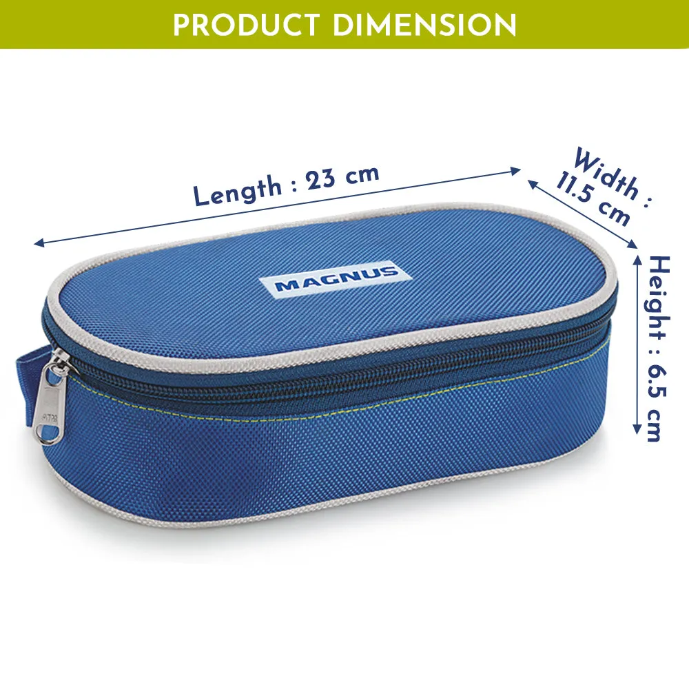 Magnus Super 2 Stainless Steel Lunch Box | Leak-Proof Containers with Safe Plastic Cover | Compact & Air-Tight Design Lunch Box for Kids, School, and Office Men | Blue