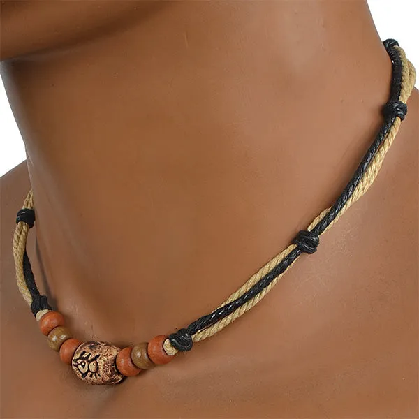 Men Choker Necklaces with Pendant Bead