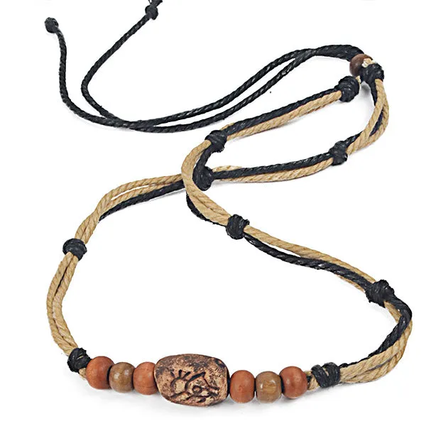 Men Choker Necklaces with Pendant Bead