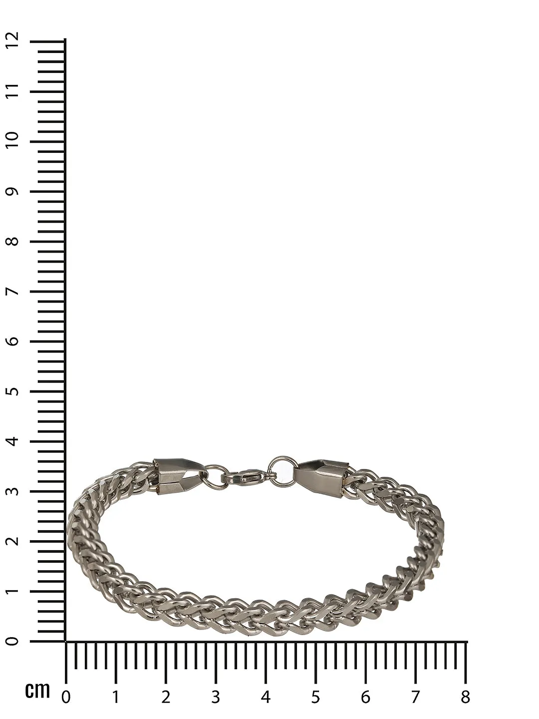 Men Silver-Toned Rhodium-Plated Link Bracelet