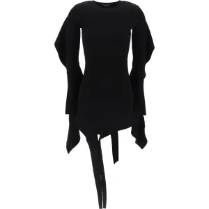 Mugler asymmetric mini dress with ruffle details