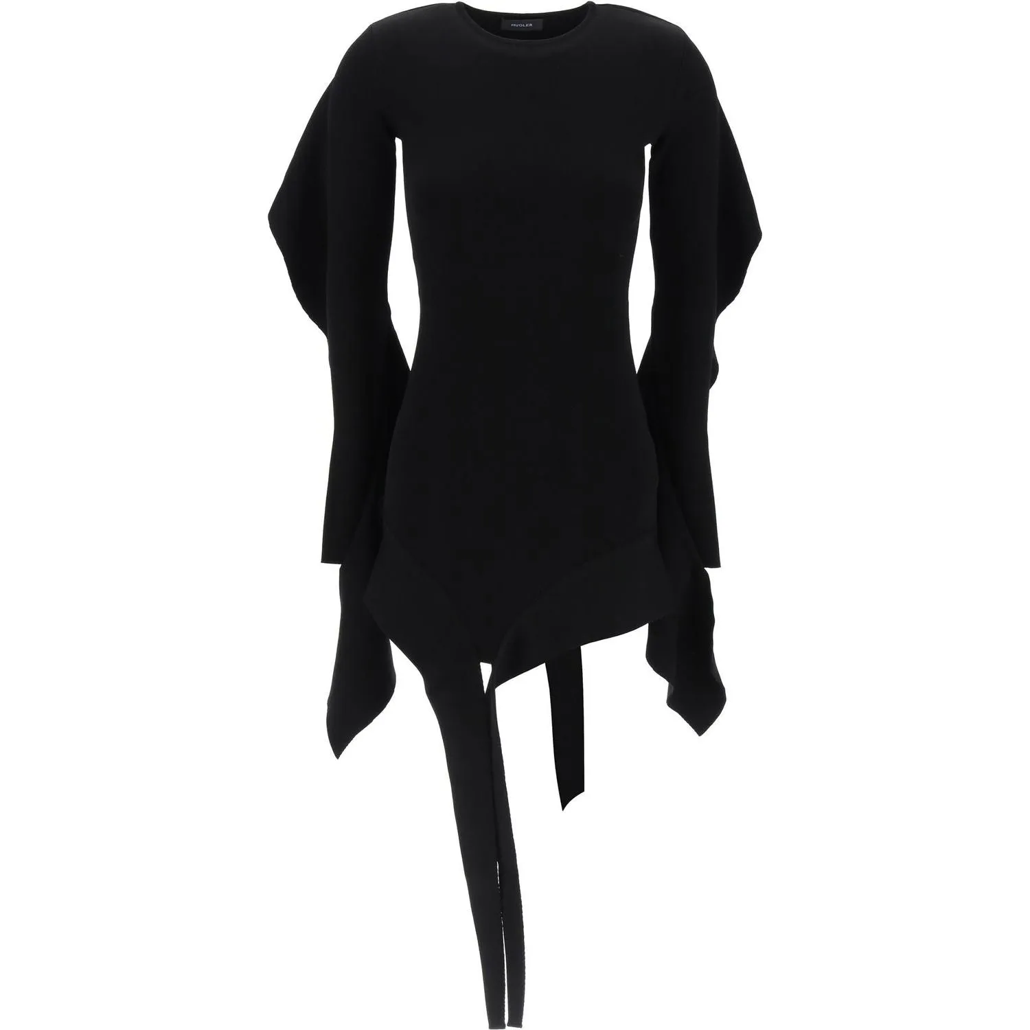 Mugler asymmetric mini dress with ruffle details