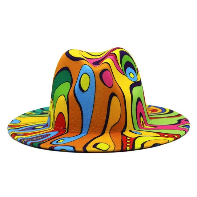 Natural Landscape Tie-dye Fedora Hat