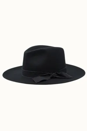 Olive & Pique - KAIA - 100% Wool Felt Rancher, Satin Lined, Unisex, Black Hat