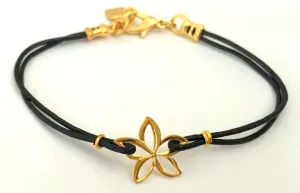 Plumeria Leather Bracelet