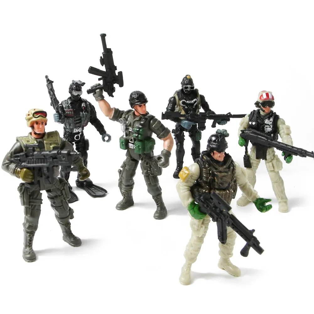 PROLOSO Military Soliders Playset Army Men Toy Special Forces Action Figures SWAT Rangers 6 Pcs