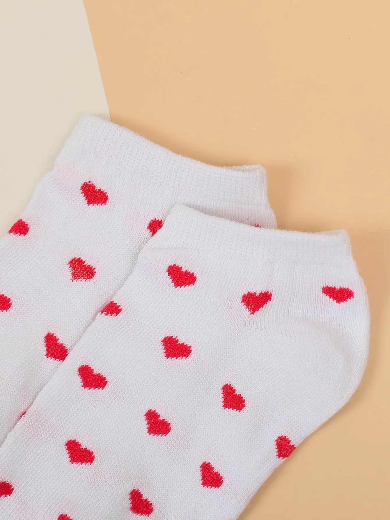 Red Hearts Pattern Ankle Socks Funny Socks for Women Novelty Socks Funky Socks