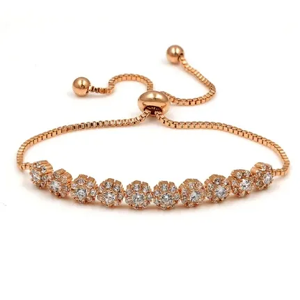 Rose Gold Flower CZ Bracelet