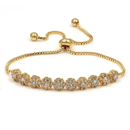 Rose Gold Flower CZ Bracelet