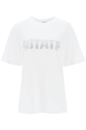 Rotate crew-neck t-shirt with crystal logo