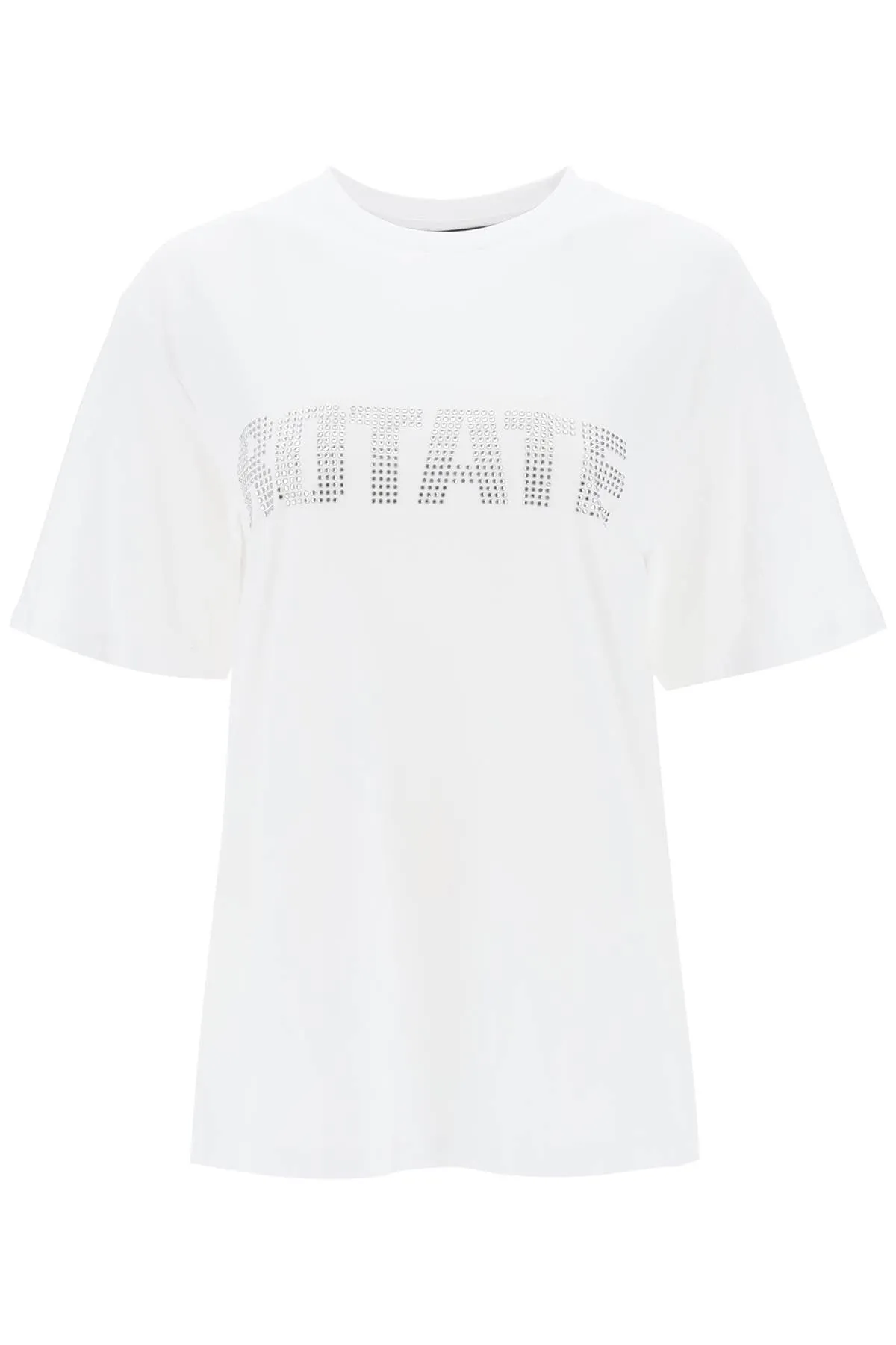 Rotate crew-neck t-shirt with crystal logo