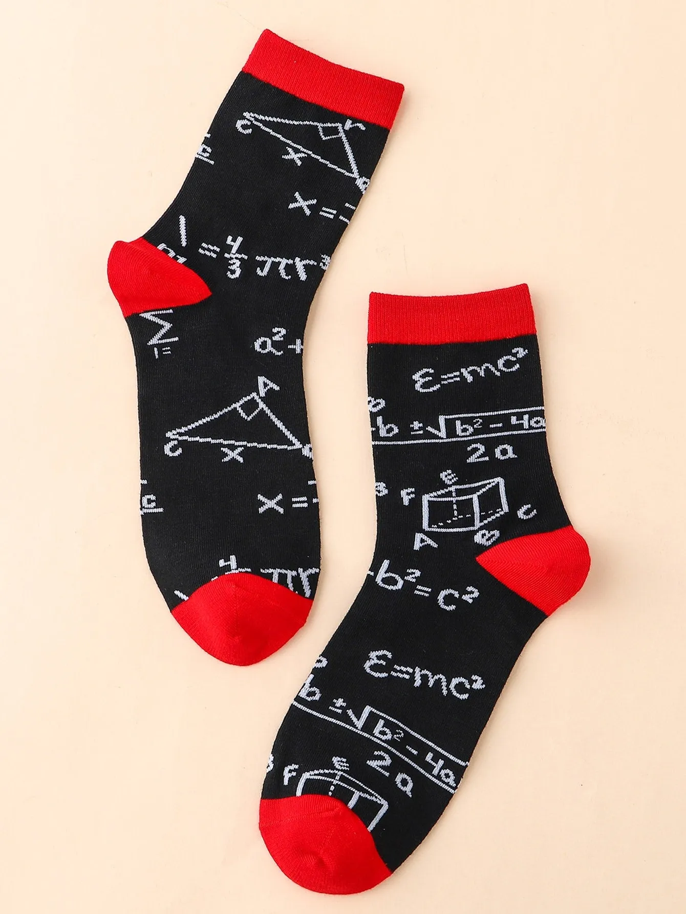 Science Math Pattern Crew Socks Funny Socks for Men Novelty Socks Funky Socks