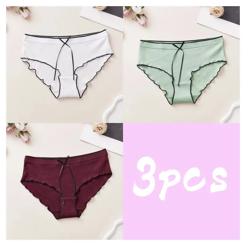 Seamless Triangle Midriff Women's Underwear,european And American Style,sexy Panties,cute Girls Triangle Pants,3pcs Per Package