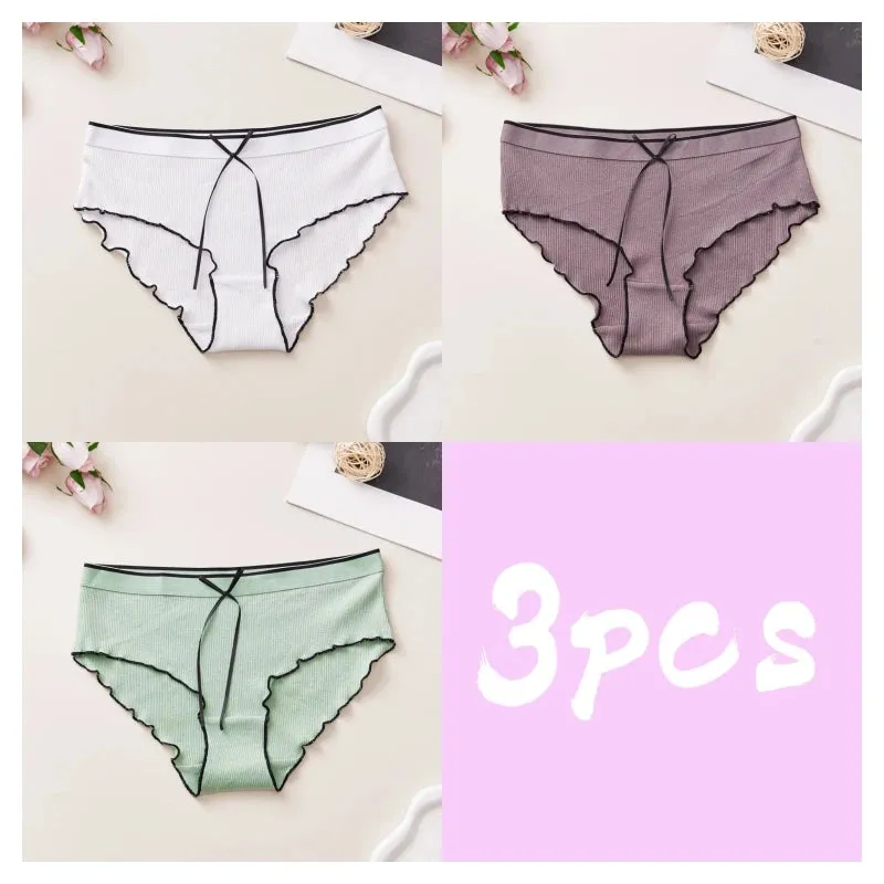 Seamless Triangle Midriff Women's Underwear,european And American Style,sexy Panties,cute Girls Triangle Pants,3pcs Per Package