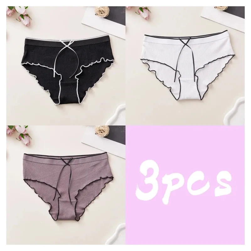 Seamless Triangle Midriff Women's Underwear,european And American Style,sexy Panties,cute Girls Triangle Pants,3pcs Per Package