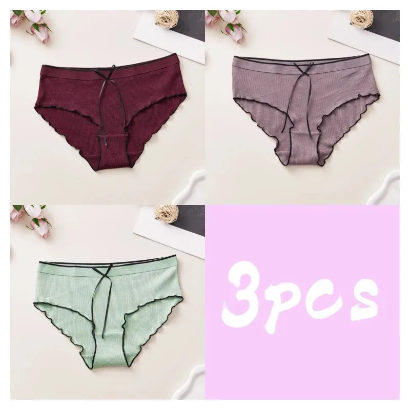 Seamless Triangle Midriff Women's Underwear,european And American Style,sexy Panties,cute Girls Triangle Pants,3pcs Per Package