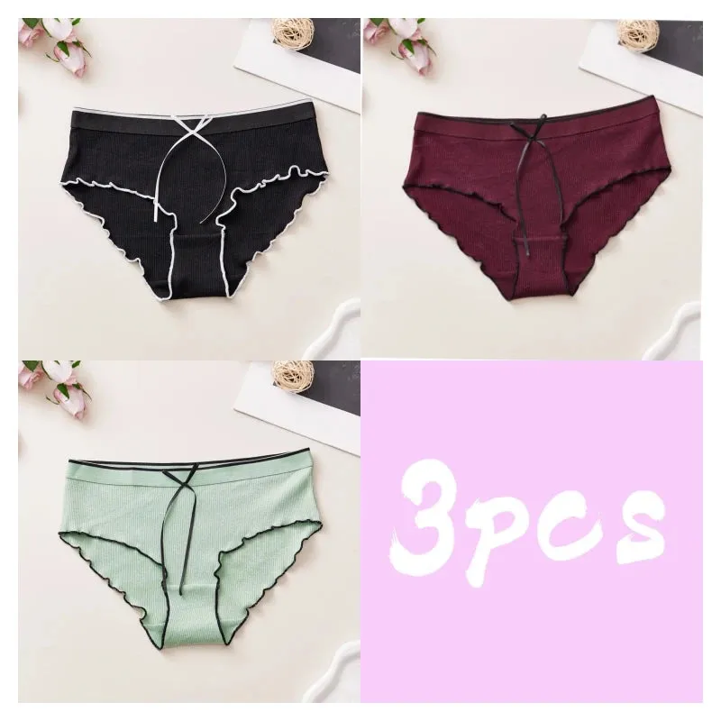 Seamless Triangle Midriff Women's Underwear,european And American Style,sexy Panties,cute Girls Triangle Pants,3pcs Per Package