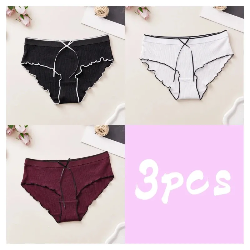 Seamless Triangle Midriff Women's Underwear,european And American Style,sexy Panties,cute Girls Triangle Pants,3pcs Per Package